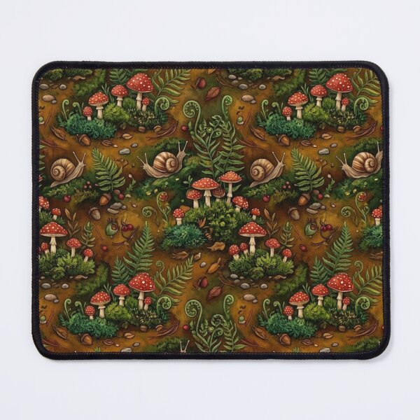 Item preview, Whimsical Forest Floor Mushroom Seamless Pattern designed and sold by ShivCraftStudio.