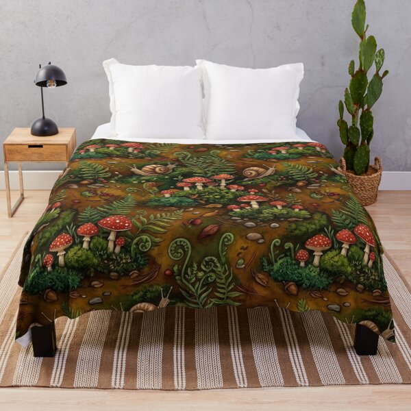 Item preview, Whimsical Forest Floor Mushroom Seamless Pattern designed and sold by ShivCraftStudio.