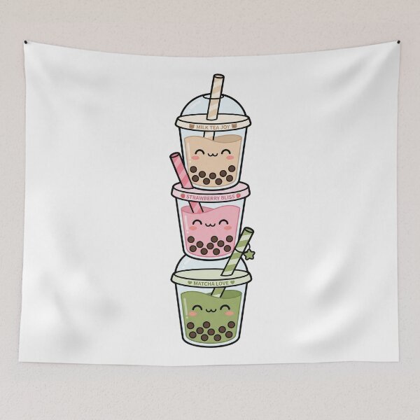 Item preview, Bubble Tea Tower – Milk Tea, Strawberry & Matcha Trio designed and sold by AliveStyle.