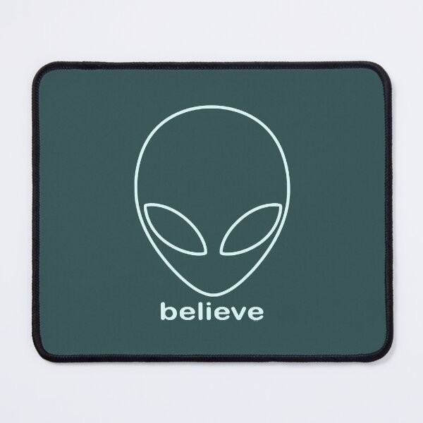 Item preview, Alien Believe Retro Sci Fi Minimalist Graphic - Light Cyan designed and sold by VoglR.
