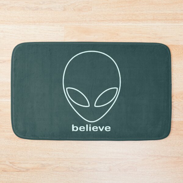 Item preview, Alien Believe Retro Sci Fi Minimalist Graphic - Light Cyan designed and sold by VoglR.