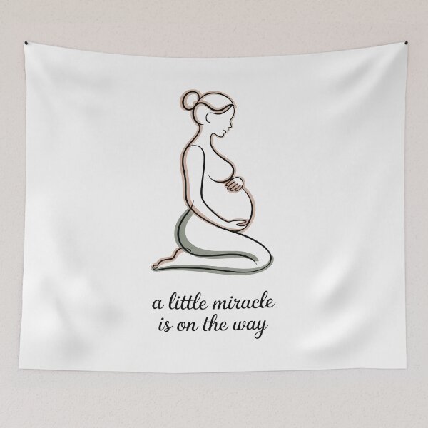 Item preview, A Little Miracle Is On The Way Beige Sketch designed and sold by 108stillness.