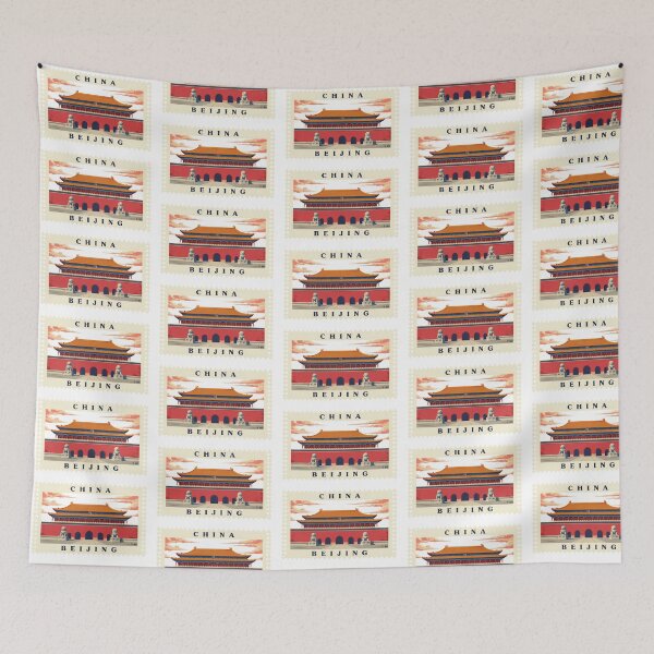 Item preview, Vintage China Beijing Forbidden City Postage Stamp Vector designed and sold by Shutter-Dragon.