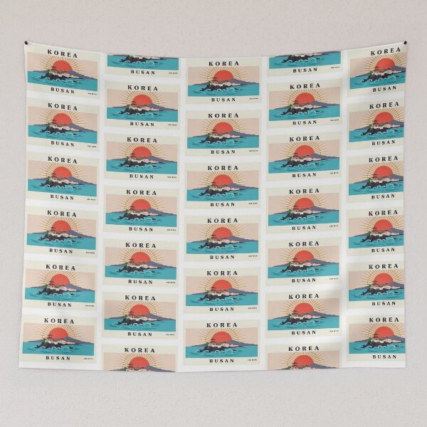 Item preview, Vintage Korea Busan Haedong Yonggungsa Temple Postage Stamp Vector designed and sold by Shutter-Dragon.