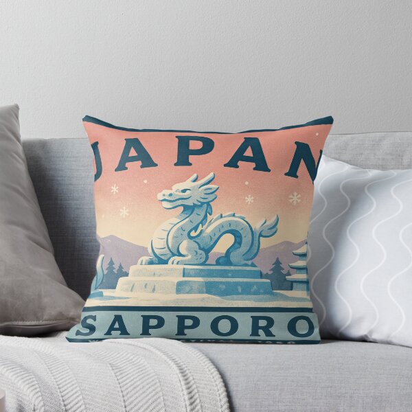 Item preview, Vintage Japan Sapporo Snow Festival Dragon Sculpture Postage Stamp Vector designed and sold by Shutter-Dragon.