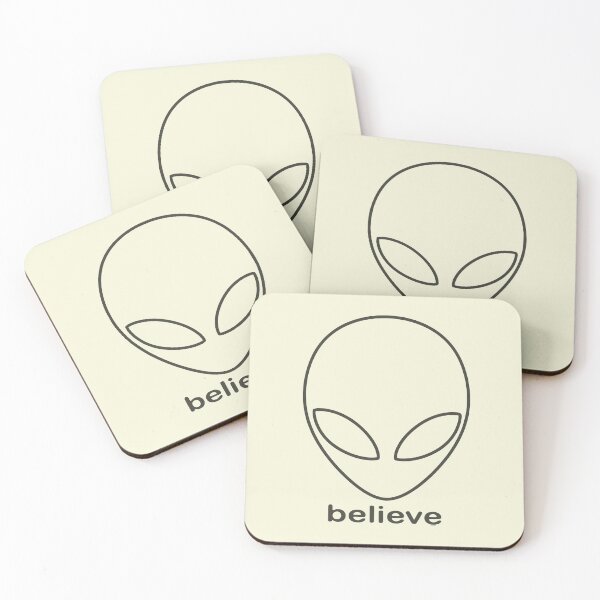 Item preview, Alien Believe Retro Sci Fi Minimalist Graphic - Black designed and sold by VoglR.