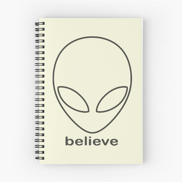Item preview, Alien Believe Retro Sci Fi Minimalist Graphic - Black designed and sold by VoglR.