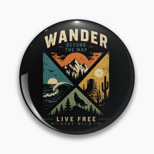 Item preview, Wander Beyond The Map Vintage Outdoor Nature Adventure designed and sold by Dogandesighn.