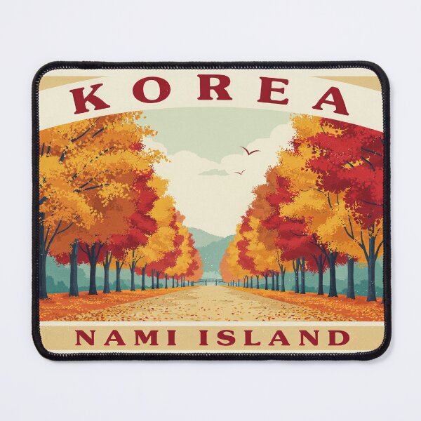Item preview, Vintage Korea Nami Island Autumn Trees Postage Stamp Vector designed and sold by Shutter-Dragon.