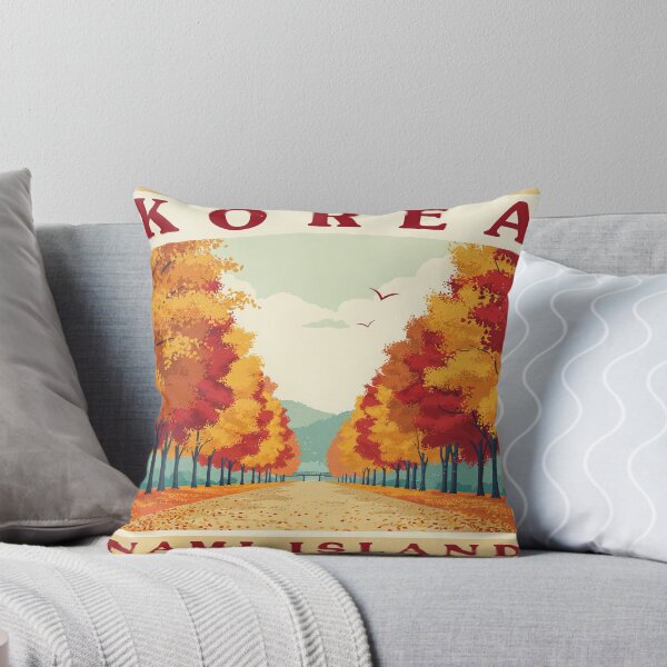 Item preview, Vintage Korea Nami Island Autumn Trees Postage Stamp Vector designed and sold by Shutter-Dragon.
