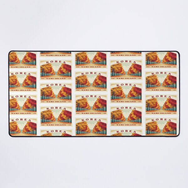 Item preview, Vintage Korea Nami Island Autumn Trees Postage Stamp Vector designed and sold by Shutter-Dragon.