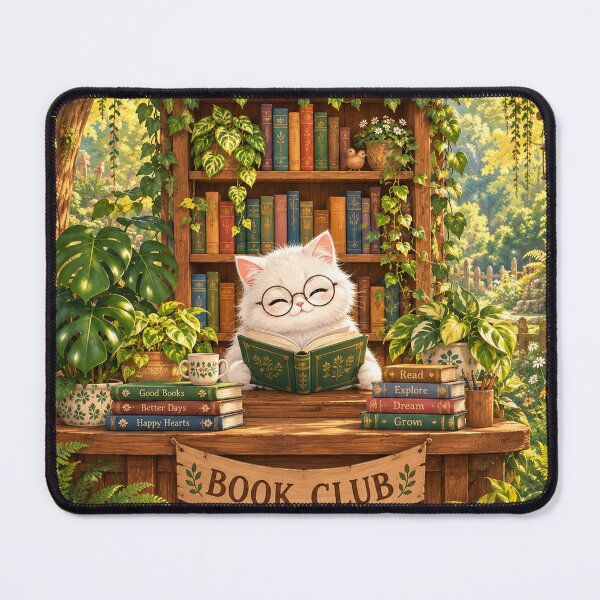 Item preview, Cozy Book Club Cat in Garden designed and sold by Pure Craft.