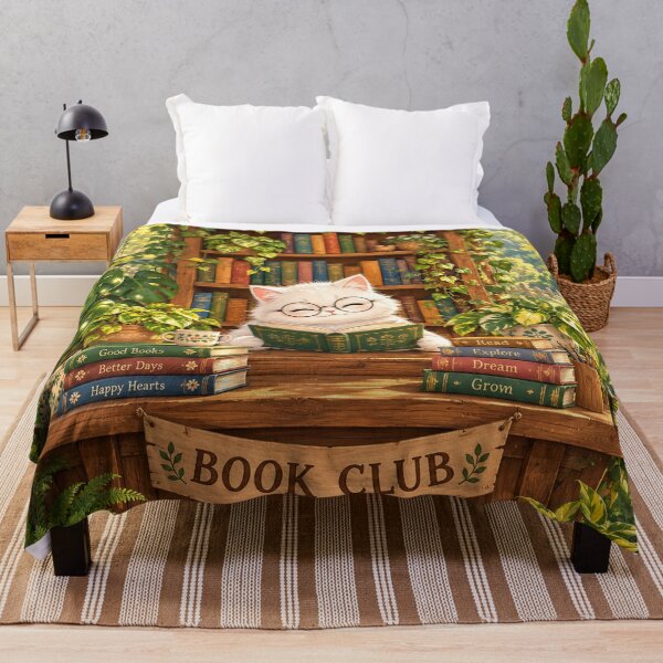 Item preview, Cozy Book Club Cat in Garden designed and sold by Pure Craft.