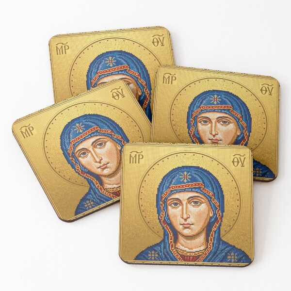 Item preview, Byzantine Icon of the Virgin Mary Christian Sacred Art designed and sold by MantoSagrado.