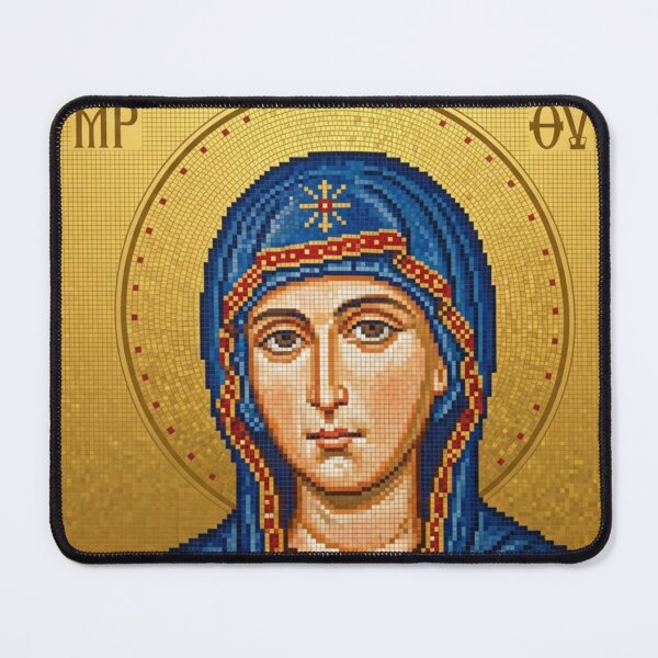 Item preview, Byzantine Icon of the Virgin Mary Christian Sacred Art designed and sold by MantoSagrado.