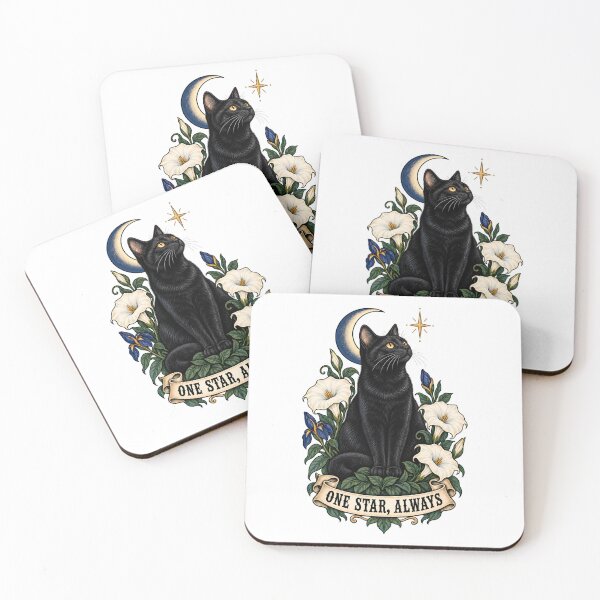 Item preview, One Star Always Mystic Black Cat Art designed and sold by Old's Cool Cat Studio.