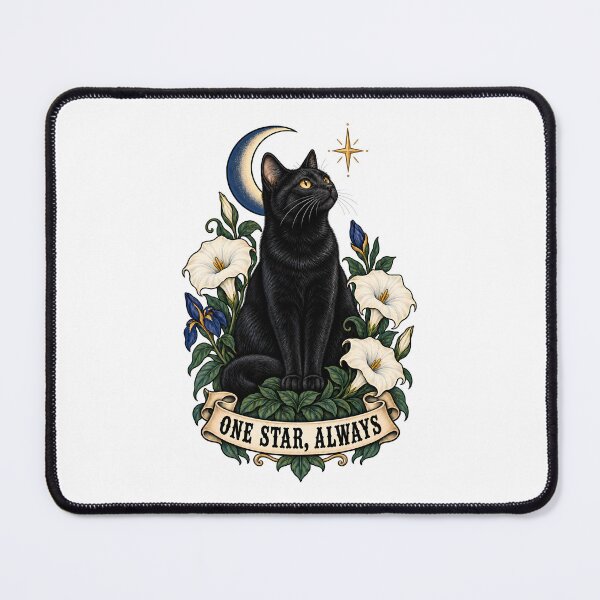 Item preview, One Star Always Mystic Black Cat Art designed and sold by Old's Cool Cat Studio.