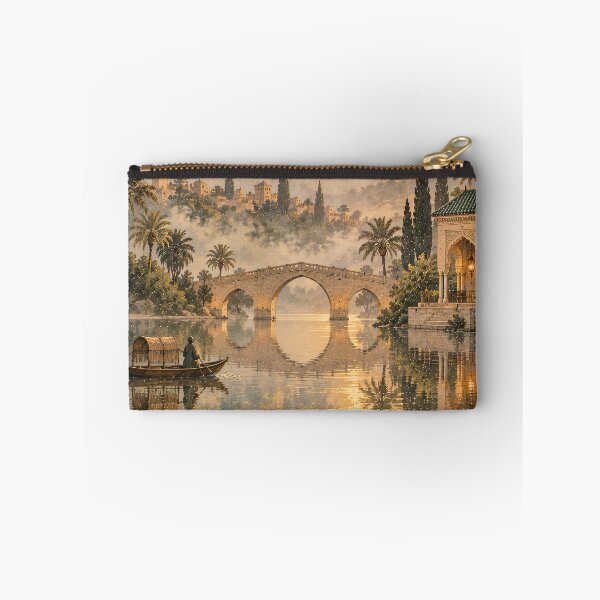 Item preview, Boho Sunset River Landscape Oil Painting Golden designed and sold by Jozefin's Studio.
