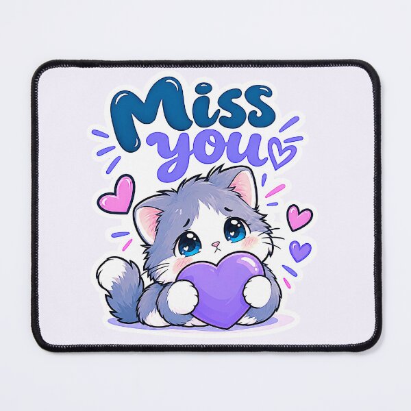 Item preview, Cute Cat Miss You Sticker – Kawaii Heart Cat Emotional Sticker designed and sold by Pransis_Diginer_26.