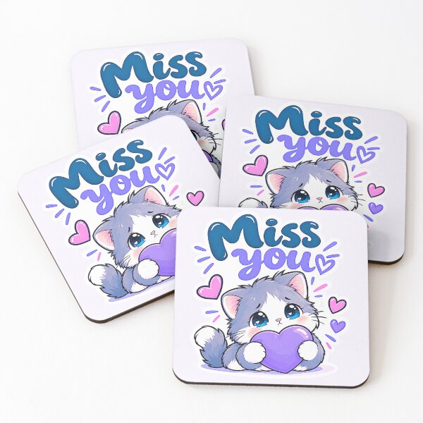 Item preview, Cute Cat Miss You Sticker – Kawaii Heart Cat Emotional Sticker designed and sold by Pransis_Diginer_26.