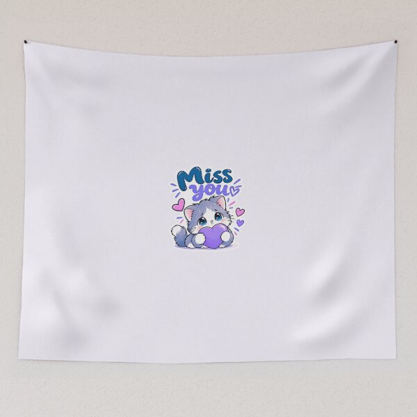 Item preview, Cute Cat Miss You Sticker – Kawaii Heart Cat Emotional Sticker designed and sold by Pransis_Diginer_26.