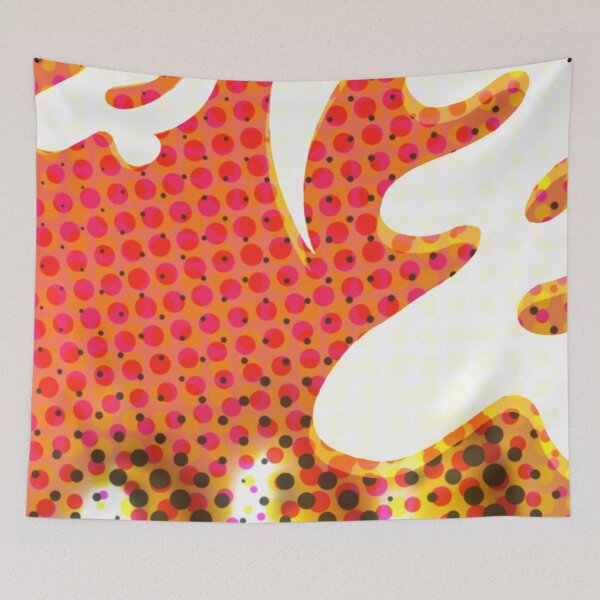 Item preview, Ghana Gye Nyame (Give to God White Symbol) Pink, Orange Gold Abstract Halftone designed and sold by ZodiacGradient.