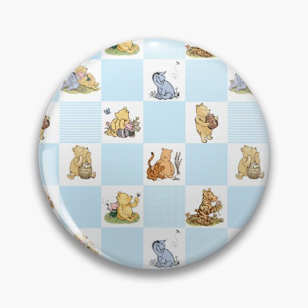 Item preview, Winnie the Pooh Classic Patchwork Cheater Quilt baby blue designed and sold by ColorFlowArt.