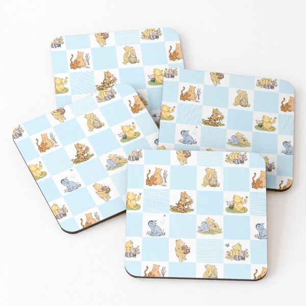 Item preview, Winnie the Pooh Classic Patchwork Cheater Quilt baby blue designed and sold by ColorFlowArt.