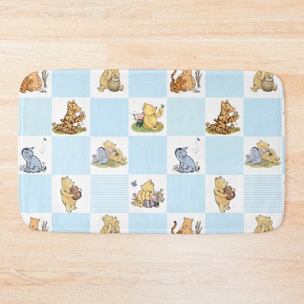 Item preview, Winnie the Pooh Classic Patchwork Cheater Quilt baby blue designed and sold by ColorFlowArt.