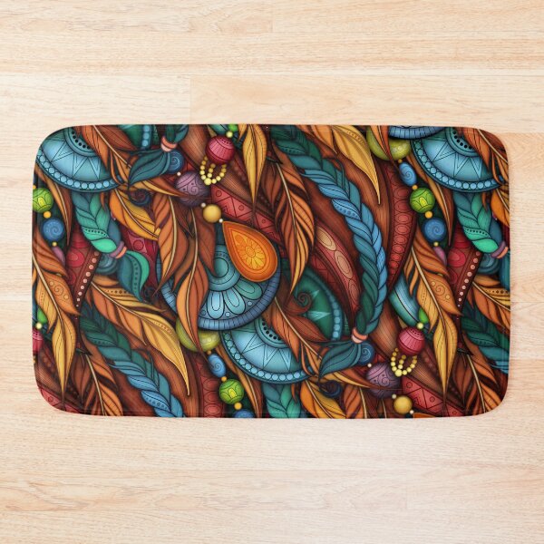Item preview, Ornate Decorative Seamless Pattern with Lot of Details. Realistic 3d Ornament.ribal Pattern with Feathers designed and sold by lissantee.