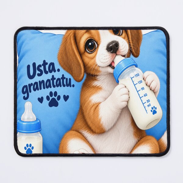 Item preview, Cute puppy drinking milk art designed and sold by urbanshop7.