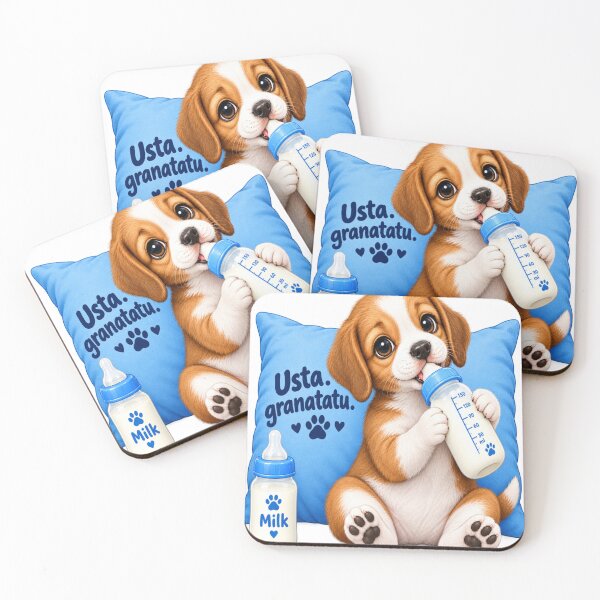 Item preview, Cute puppy drinking milk art  designed and sold by urbanshop7.