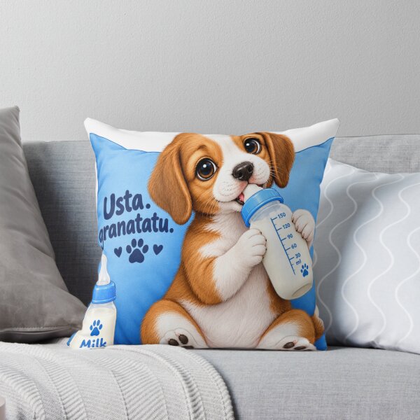 Item preview, Cute puppy drinking milk art  designed and sold by urbanshop7.
