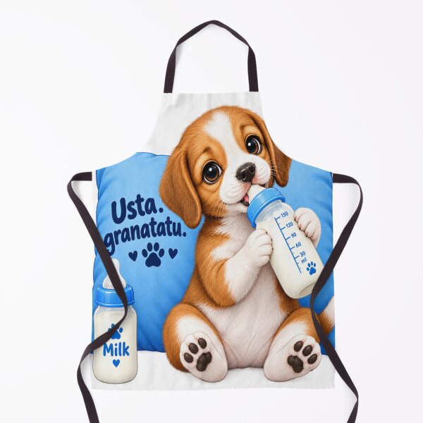 Item preview, Cute puppy drinking milk art designed and sold by urbanshop7.