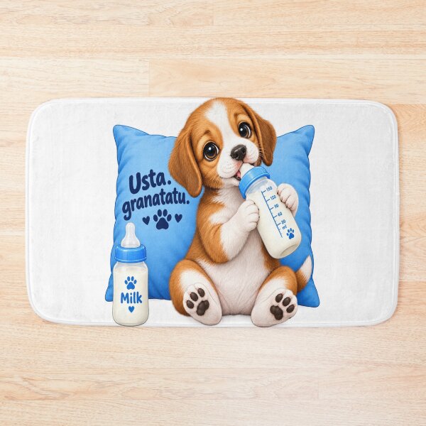 Item preview, Cute puppy drinking milk art  designed and sold by urbanshop7.
