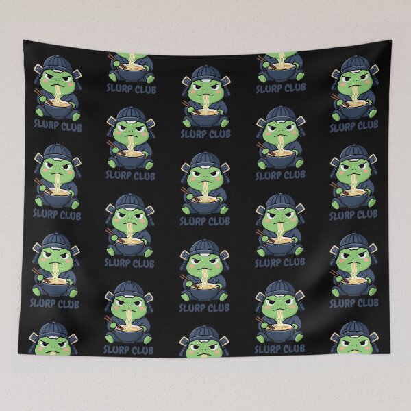 Item preview, Grumpy Frog Eating Ramen designed and sold by Positive&FunnyThings.