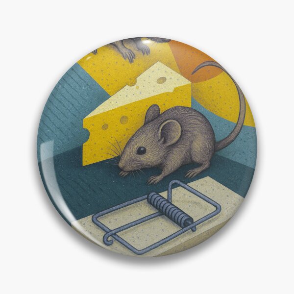 Item preview, Two Mice and Cheese illustration – A Classic Mousetrap Scene designed and sold by GalleryKauffeld.