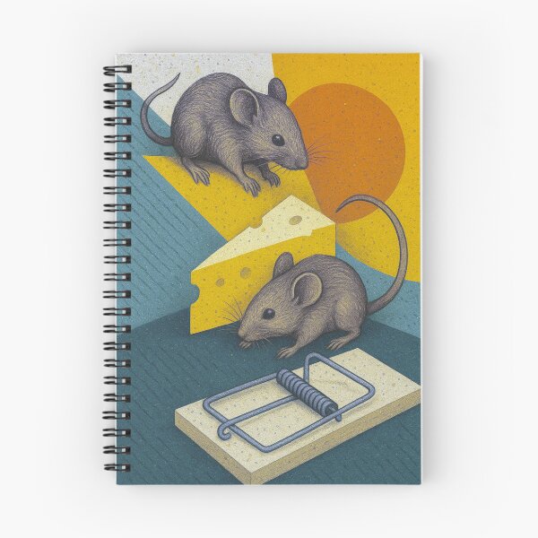 Item preview, Two Mice and Cheese illustration – A Classic Mousetrap Scene designed and sold by GalleryKauffeld.