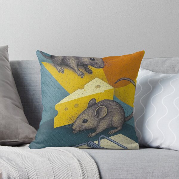 Item preview, Two Mice and Cheese illustration – A Classic Mousetrap Scene designed and sold by GalleryKauffeld.