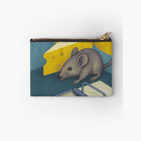 Item preview, Two Mice and Cheese illustration – A Classic Mousetrap Scene designed and sold by GalleryKauffeld.