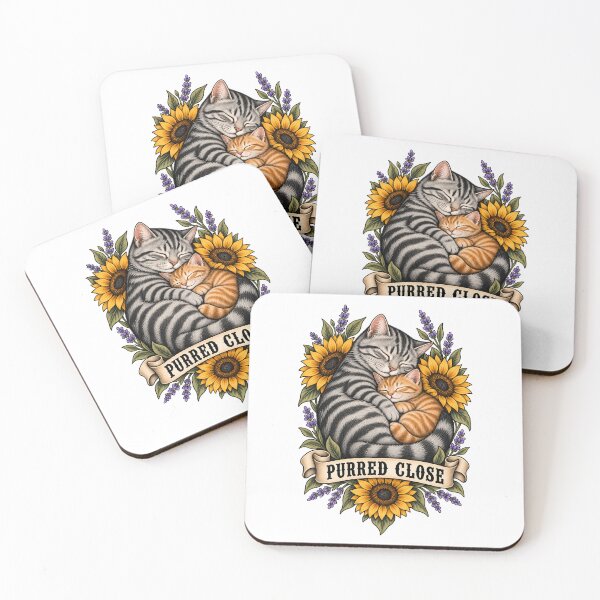 Item preview, Purred Close Cat Kitten Sunflower Art designed and sold by Old's Cool Cat Studio.
