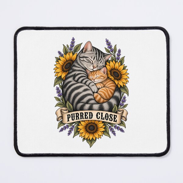 Item preview, Purred Close Cat Kitten Sunflower Art designed and sold by Old's Cool Cat Studio.