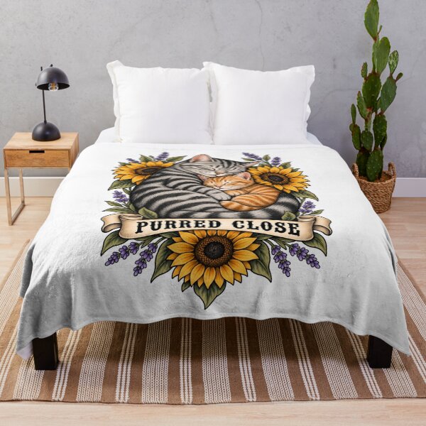 Item preview, Purred Close Cat Kitten Sunflower Art designed and sold by Old's Cool Cat Studio.