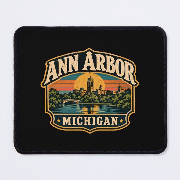 Item preview, Vintage Ann Arbor Michigan Retro Sunset Travel designed and sold by DemureArtsy.