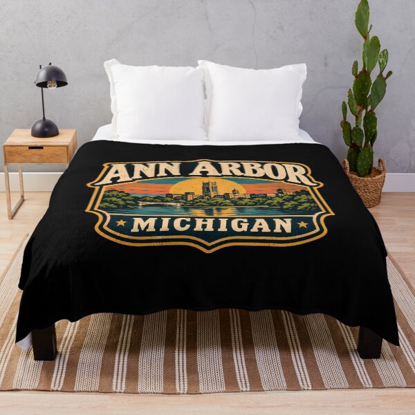 Item preview, Vintage Ann Arbor Michigan Retro Sunset Travel designed and sold by DemureArtsy.