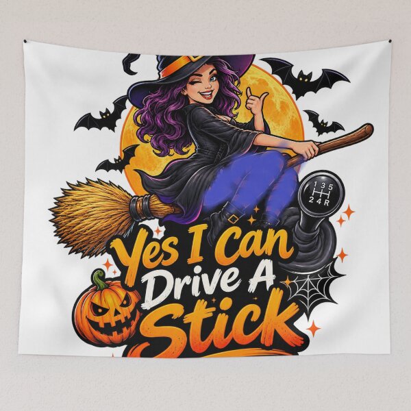 Item preview, Yes I Can Drive A Stick Halloween Witch Funny Manual Transmission Design designed and sold by CreativeNest Prints.