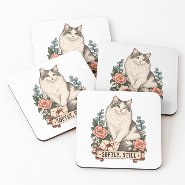 Item preview, Softly Still Longhair Cat Love Letter Art designed and sold by Old's Cool Cat Studio.