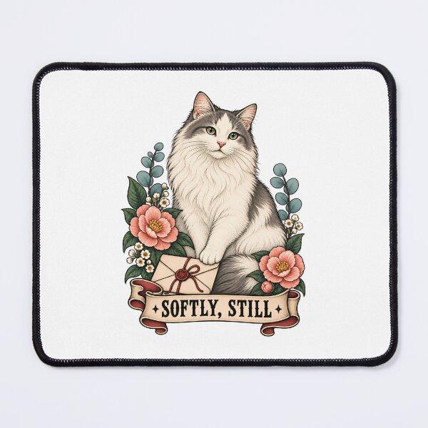 Item preview, Softly Still Longhair Cat Love Letter Art designed and sold by Old's Cool Cat Studio.