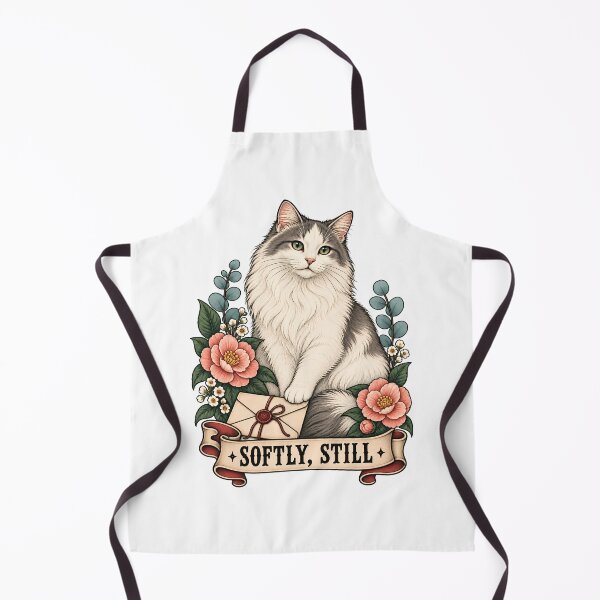 Item preview, Softly Still Longhair Cat Love Letter Art designed and sold by Old's Cool Cat Studio.