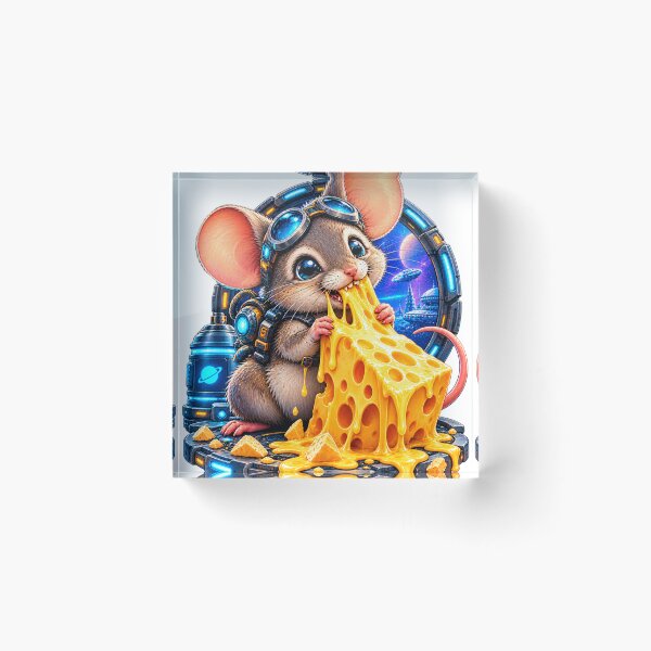 Item preview, Astronaut mouse cheese art designed and sold by urbanshop7.